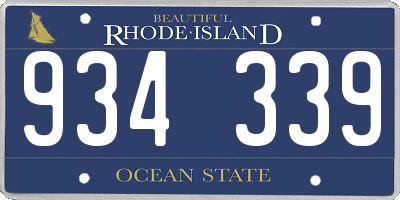 RI license plate 934339