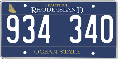 RI license plate 934340