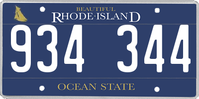 RI license plate 934344