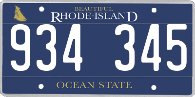 RI license plate 934345