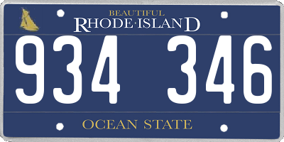 RI license plate 934346