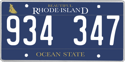 RI license plate 934347