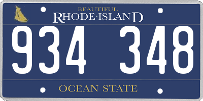 RI license plate 934348