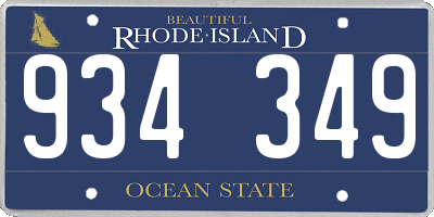 RI license plate 934349