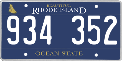 RI license plate 934352