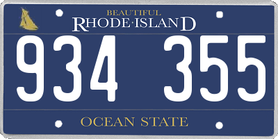 RI license plate 934355