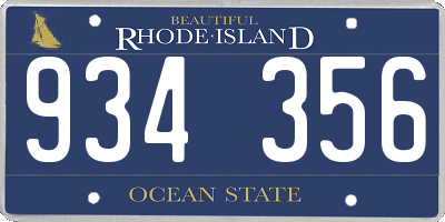 RI license plate 934356