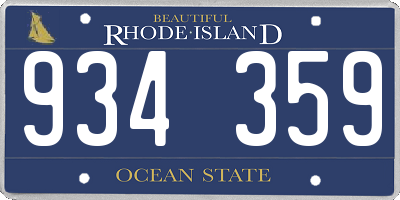 RI license plate 934359