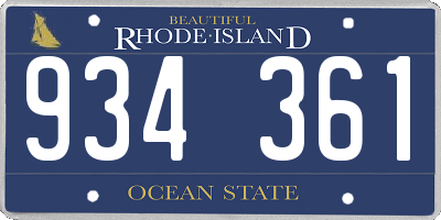 RI license plate 934361