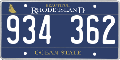 RI license plate 934362