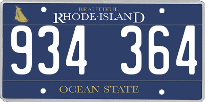 RI license plate 934364