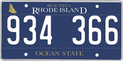 RI license plate 934366