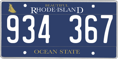 RI license plate 934367