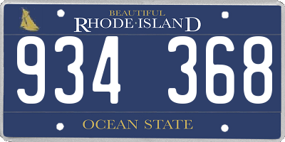 RI license plate 934368