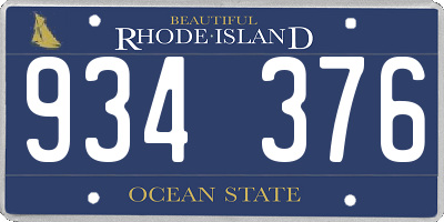 RI license plate 934376