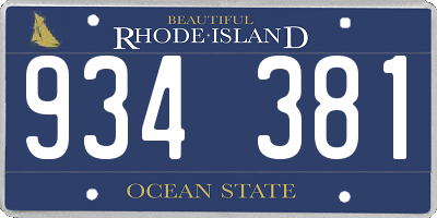 RI license plate 934381