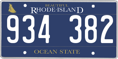 RI license plate 934382