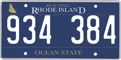 RI license plate 934384