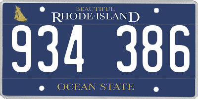 RI license plate 934386