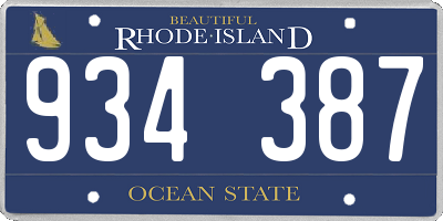 RI license plate 934387