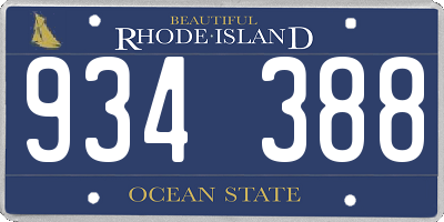 RI license plate 934388