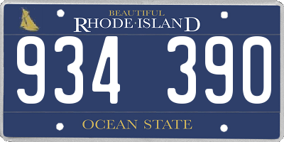 RI license plate 934390