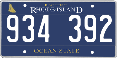 RI license plate 934392