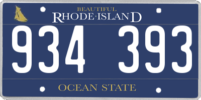 RI license plate 934393