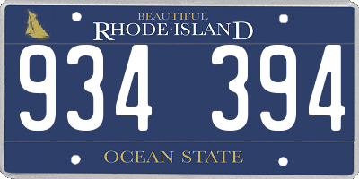 RI license plate 934394