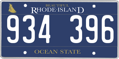 RI license plate 934396