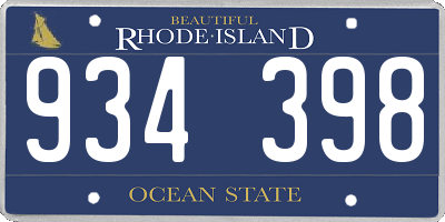 RI license plate 934398