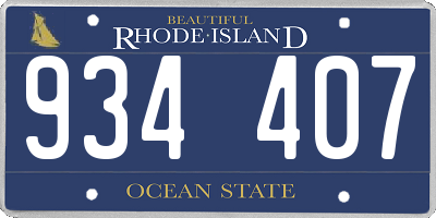 RI license plate 934407