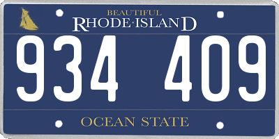 RI license plate 934409