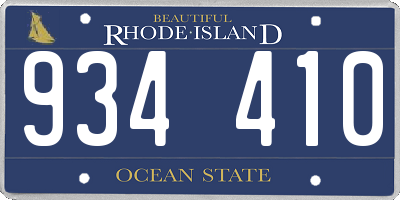 RI license plate 934410