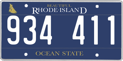 RI license plate 934411