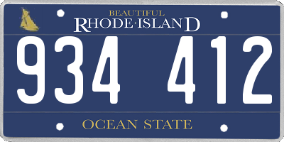 RI license plate 934412