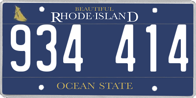 RI license plate 934414