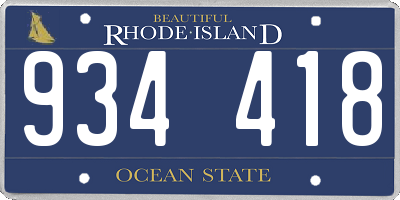 RI license plate 934418