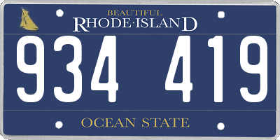 RI license plate 934419