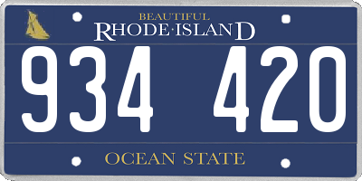 RI license plate 934420