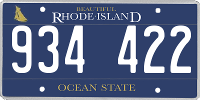 RI license plate 934422