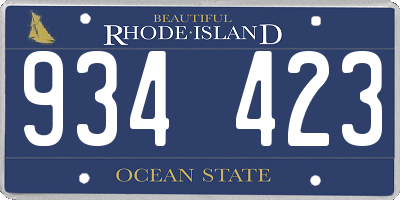 RI license plate 934423