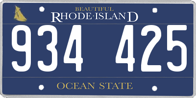 RI license plate 934425