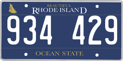 RI license plate 934429