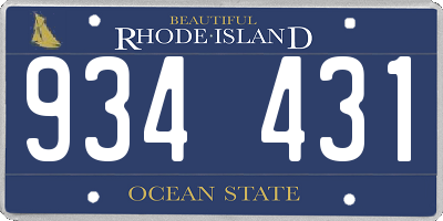 RI license plate 934431