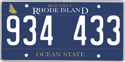 RI license plate 934433