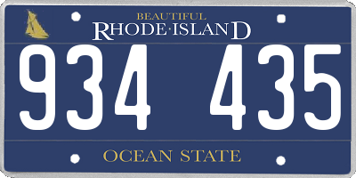 RI license plate 934435