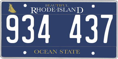 RI license plate 934437