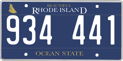 RI license plate 934441