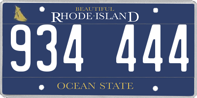 RI license plate 934444